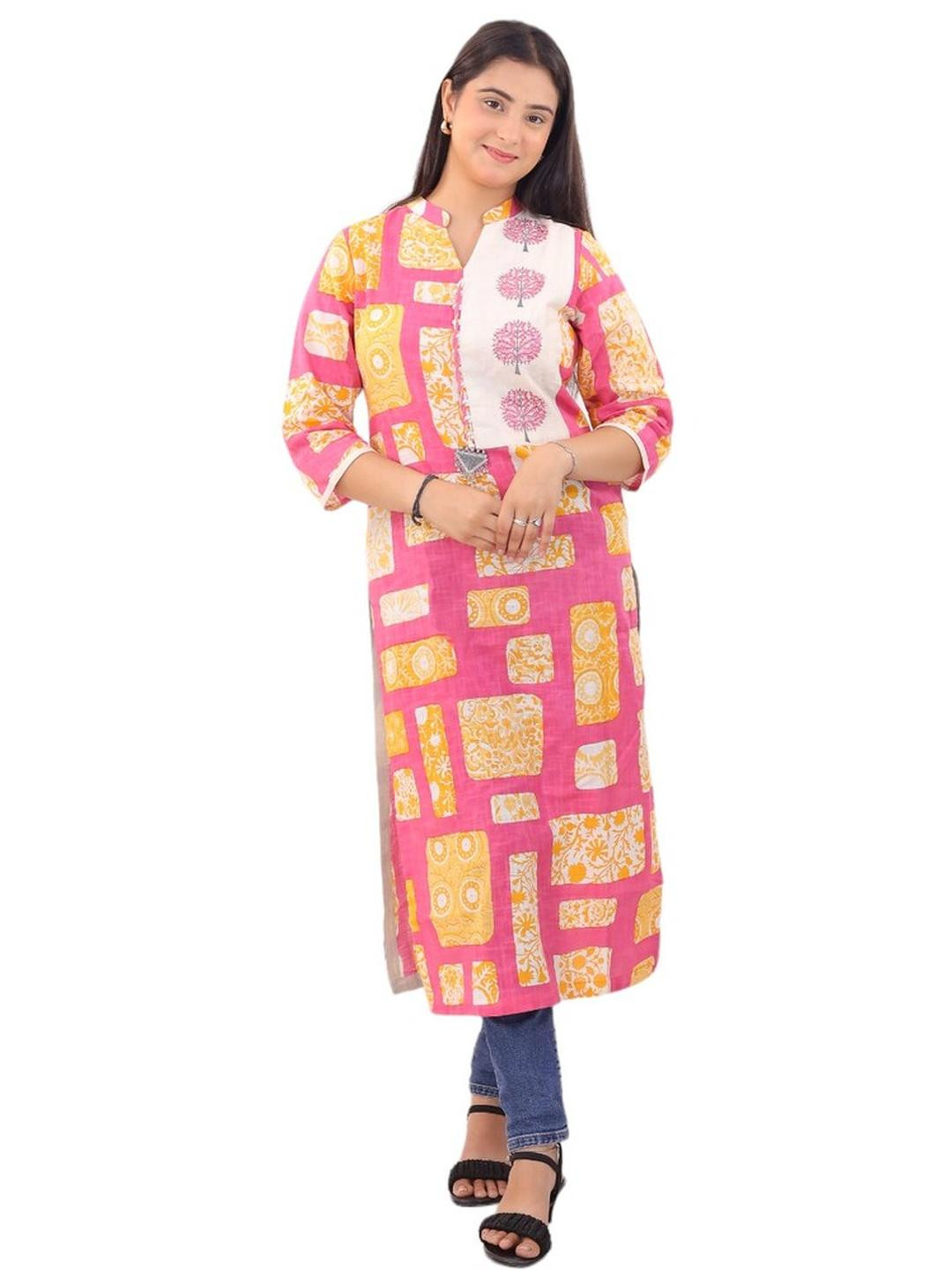 MODFUSE Women Pink Kurtis