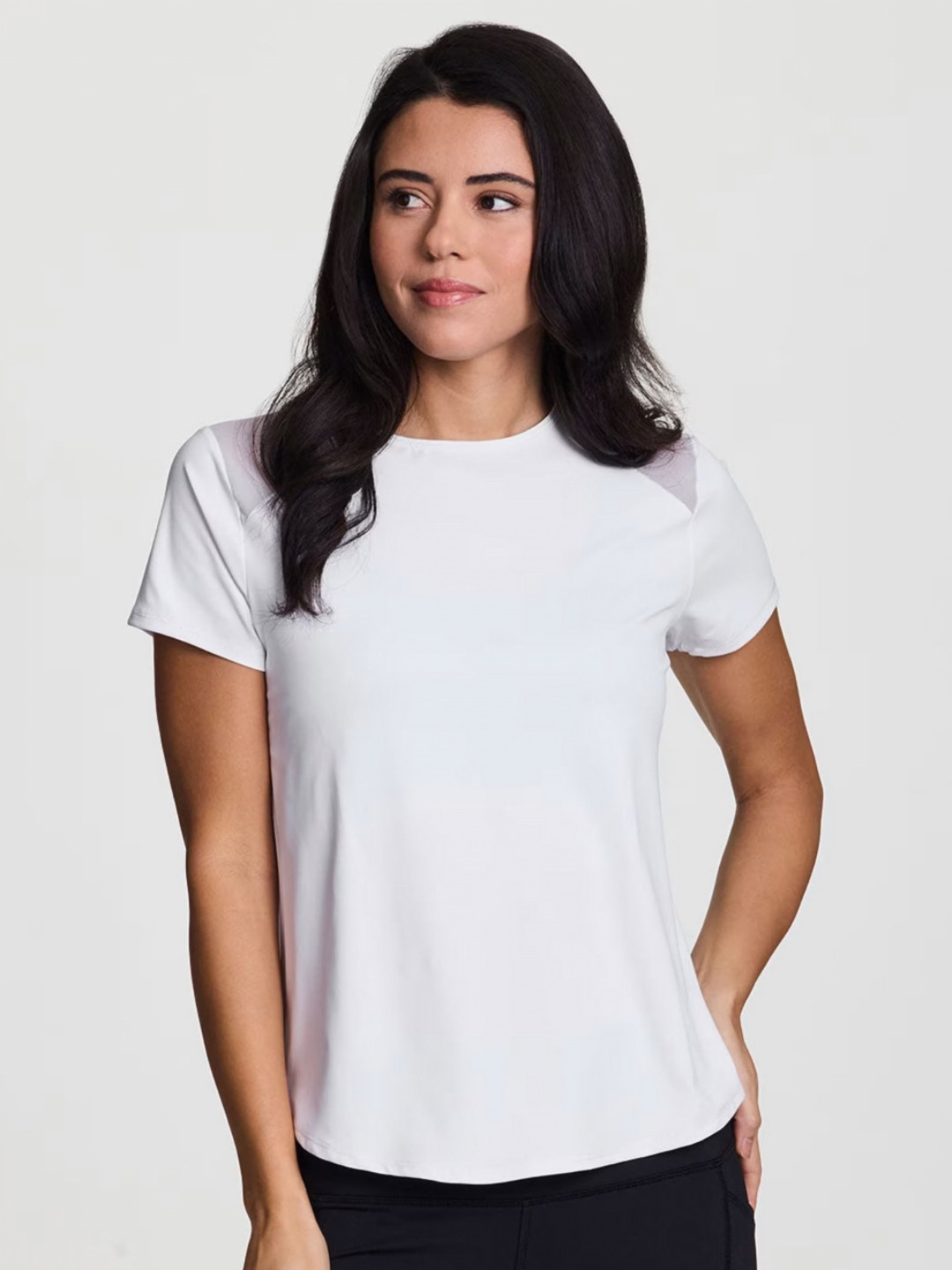 appulse Women's Shorts Sleeve Mesh Shoulder Sports T-shirt