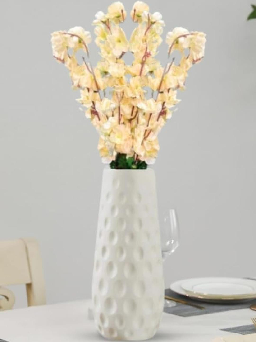 Go Hooked Yellow Blossom Artificial Flower With Pot