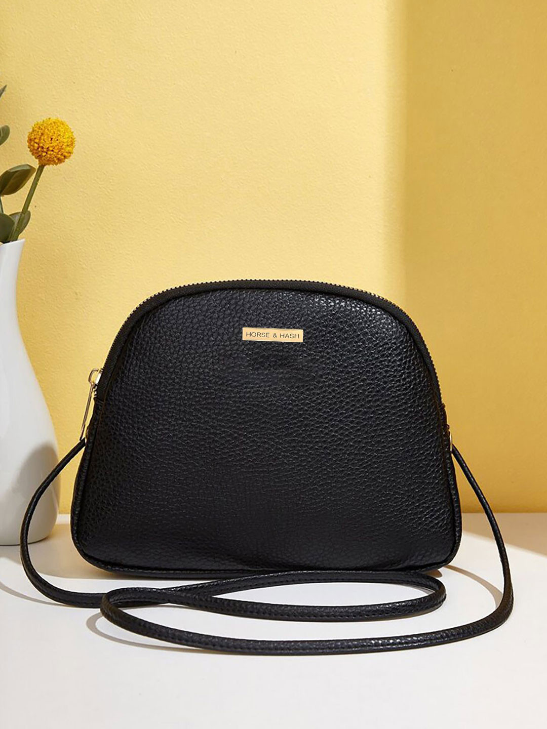 Horse and Hash Textured Structured Sling Bag