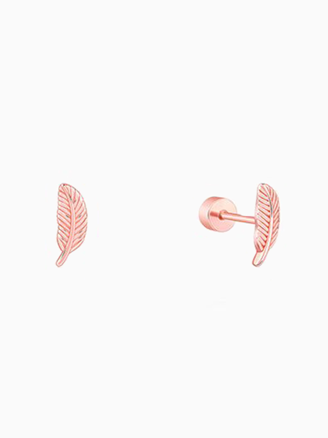 GIVA 925 Silver Rose Gold-Plated Leaf Shaped Studs Earrings