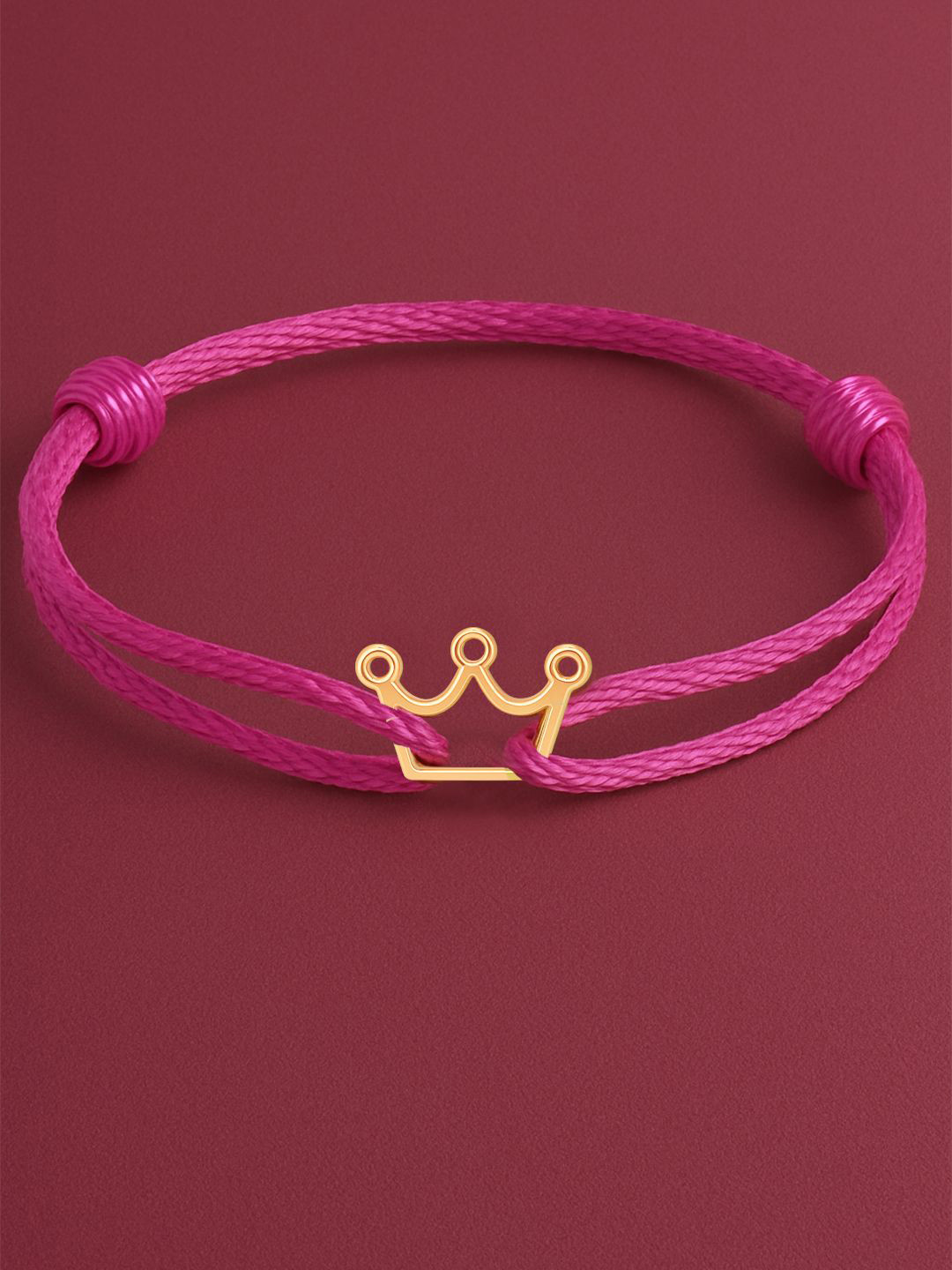 MINUTIAE Women Rose Gold Plated Brass Crown Shape Cord Bracelet