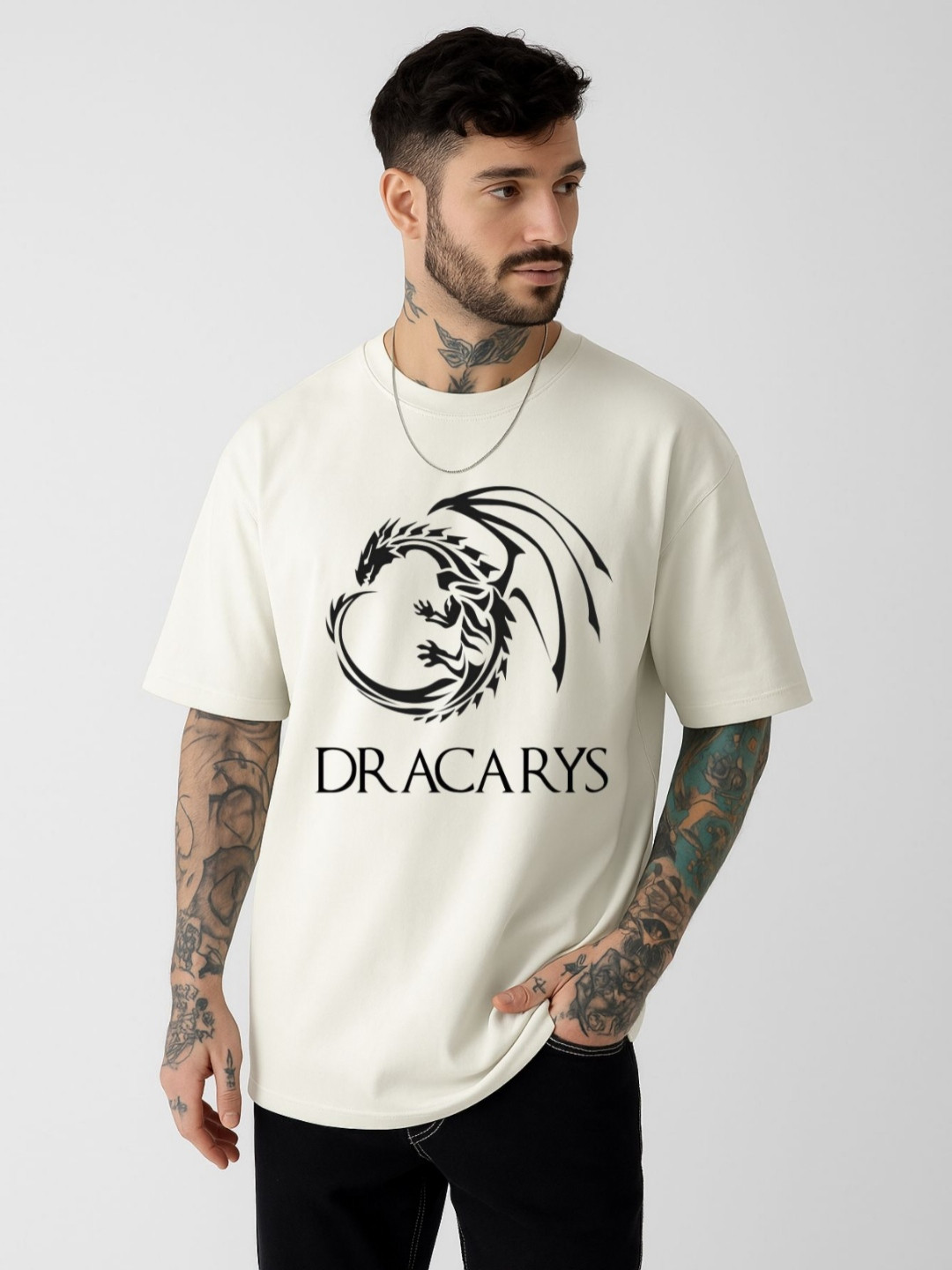 Be Crazy Men Typography Printed Oversized T-Shirt