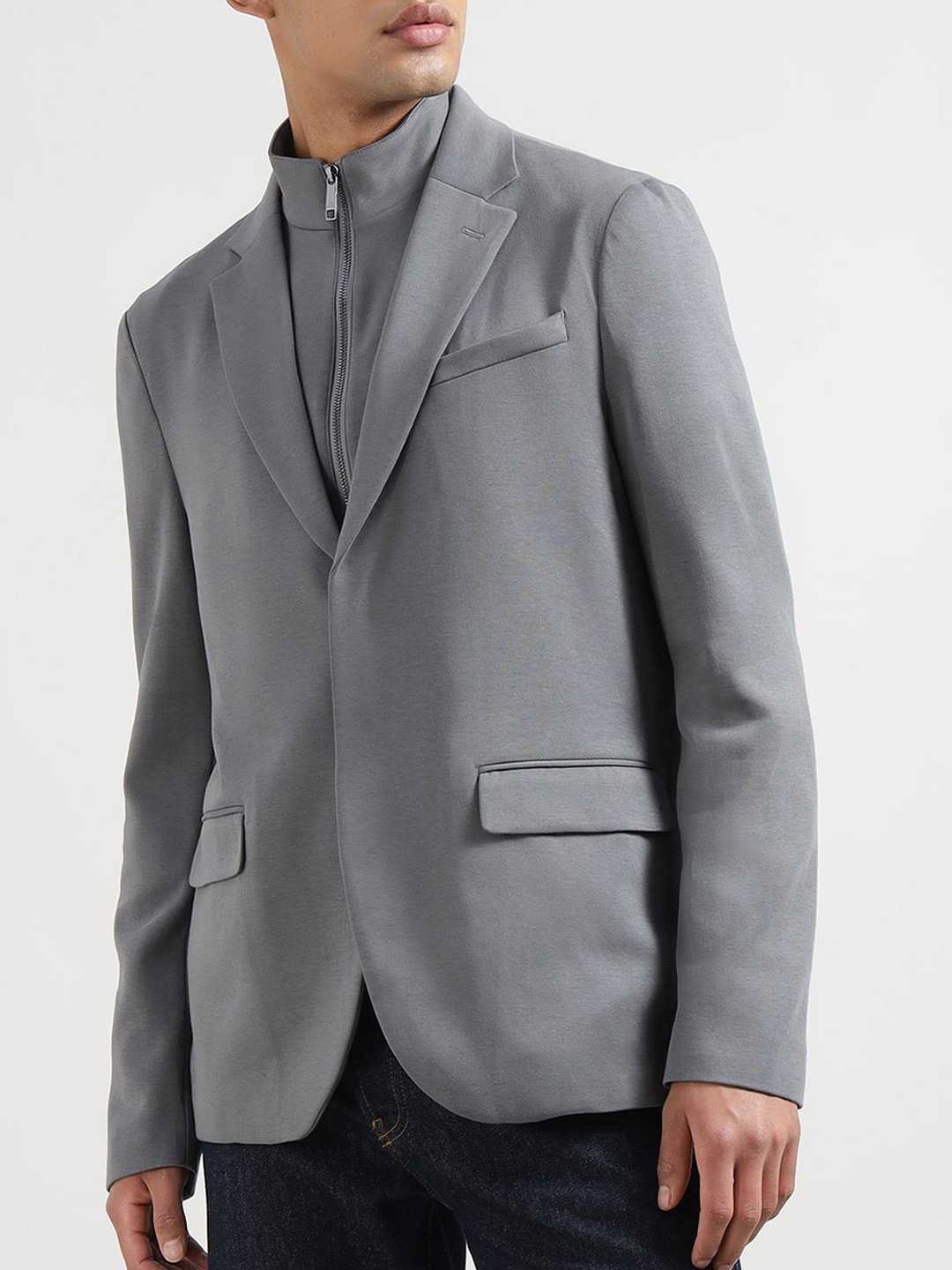 Ted Baker Notched Lapel Long Sleeve Single Breasted Blazer