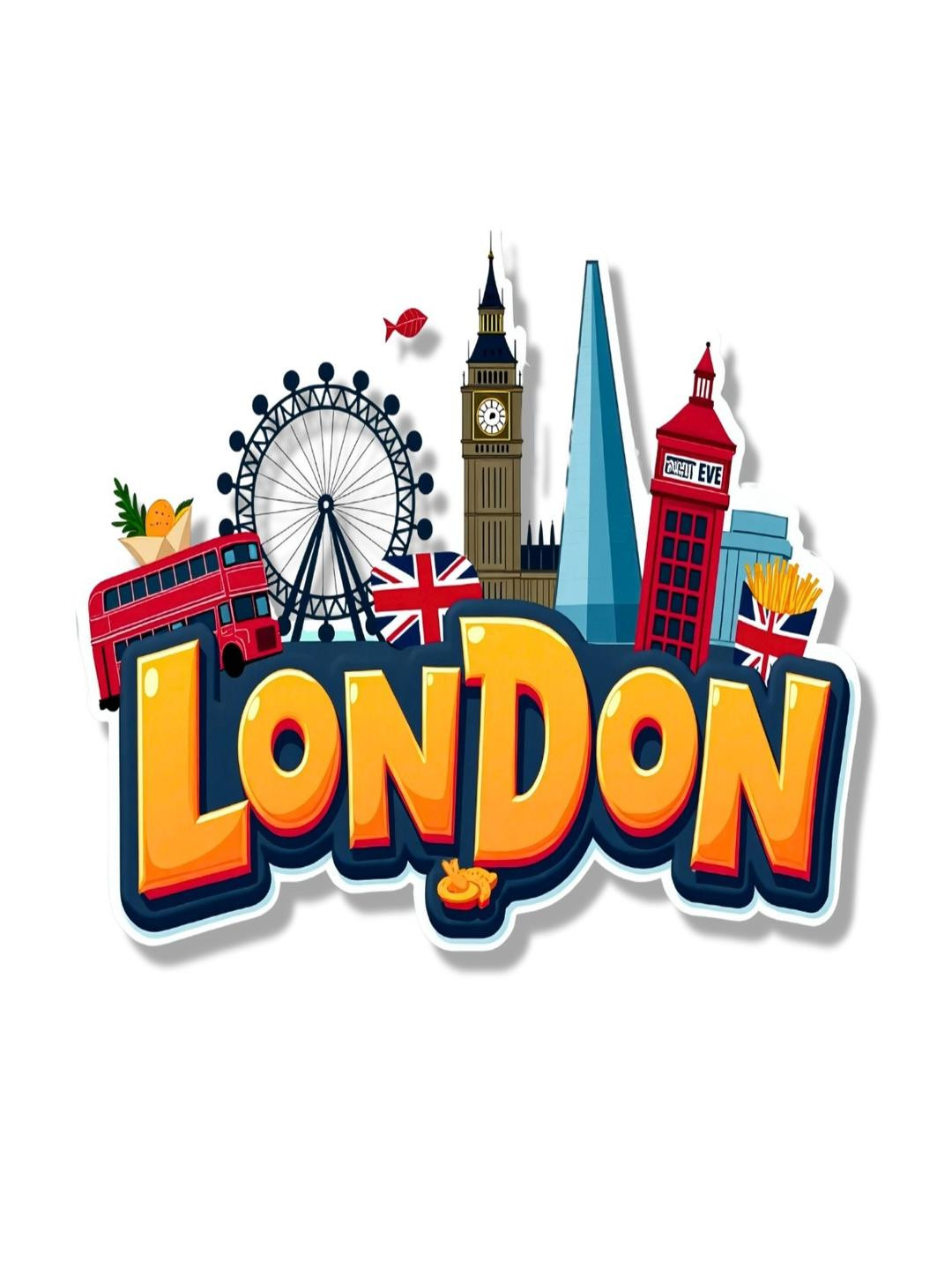 London Country Theme Souvenir Wooden Refrigerator Stylish Fridge Magnet