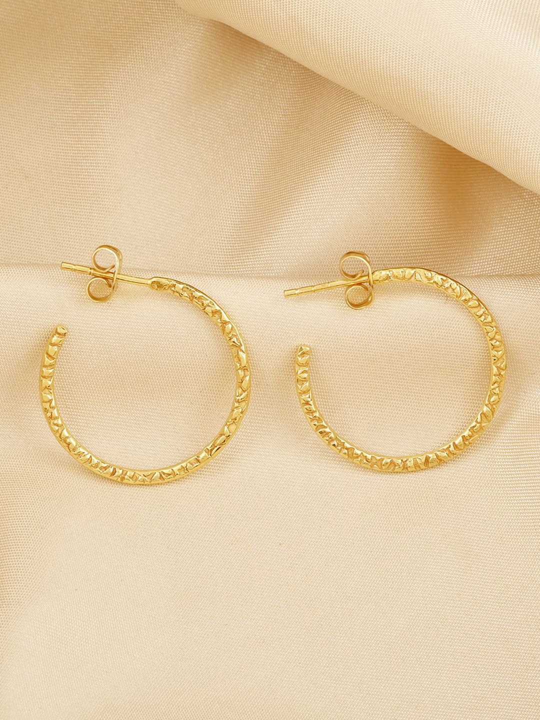 La Vita Gold Plated Contemporary Half Hoop Earrings