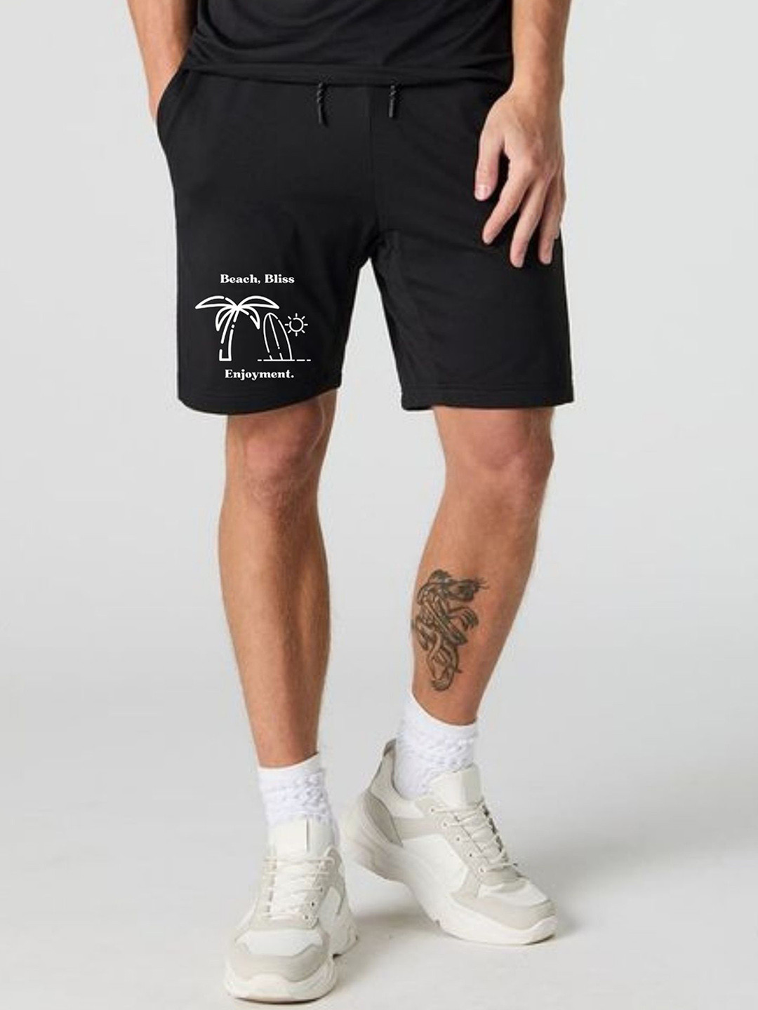 FABSTIEVE Men Beach Bliss Printed Regular Fit Low-Rise Cotton Shorts