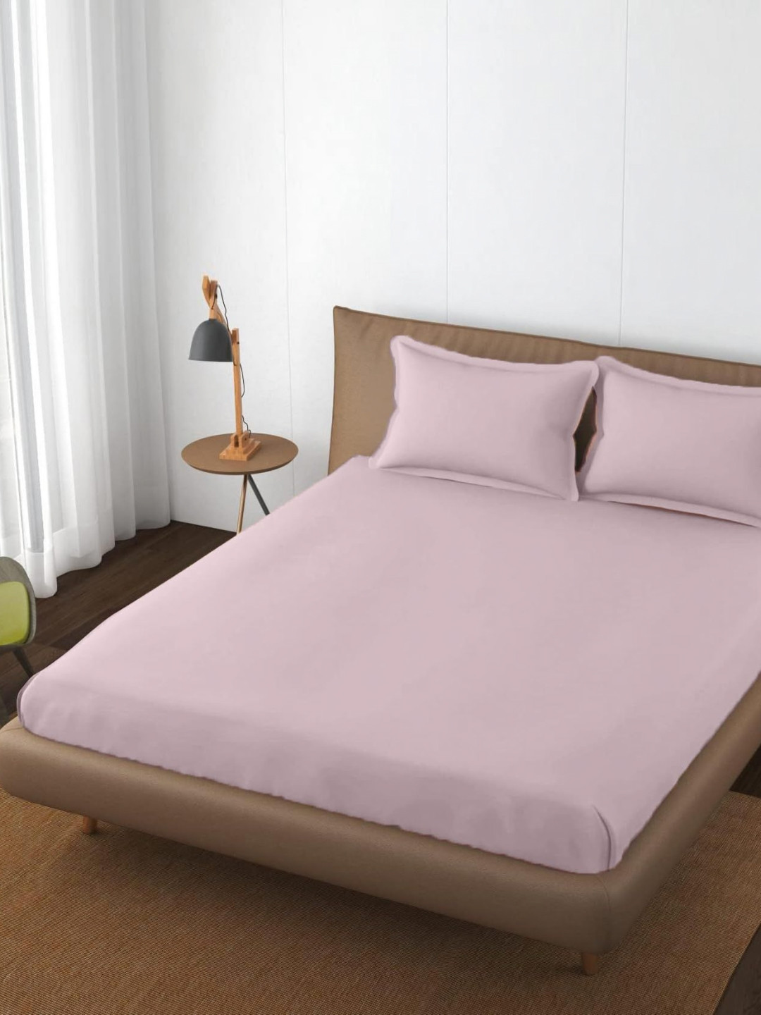 Trance Home Linen Rose 400 TC Queen Bedsheet with 2 Pillow Covers