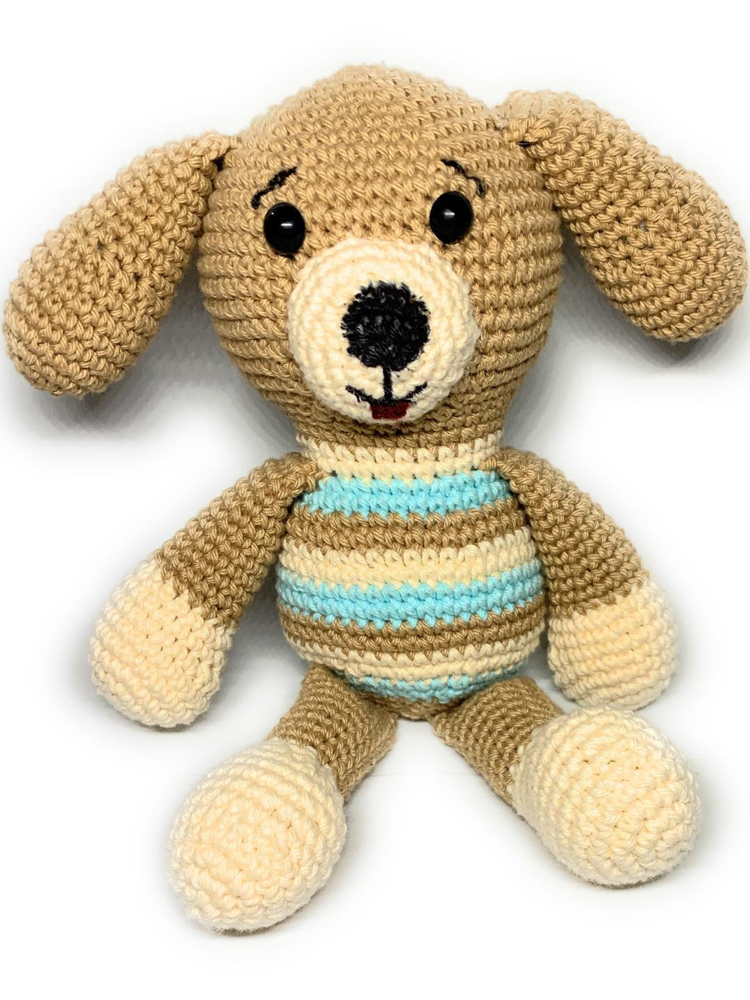 My Yarnery Kids Brown Dog Textured Cotton Soft Toy