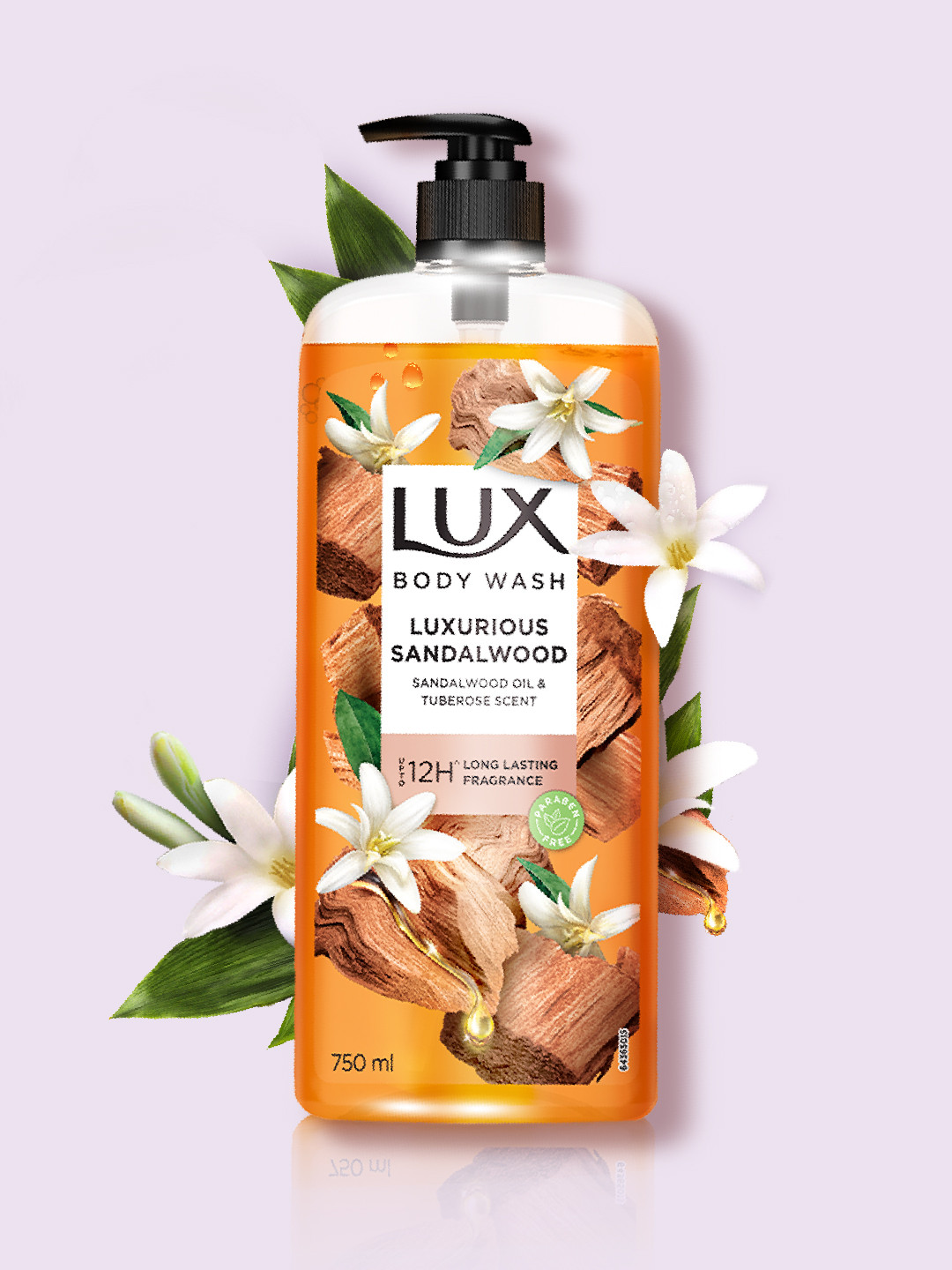 LUX Luxurious Sandalwood with Sandalwood Oil & Tuberose Scent - 750 ml