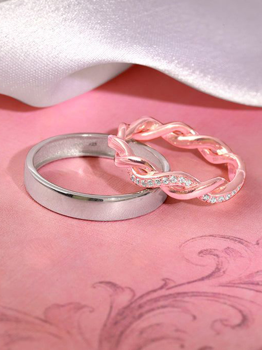 GIVA Set Of 2 Dual Tone Soul Sync Couple Band