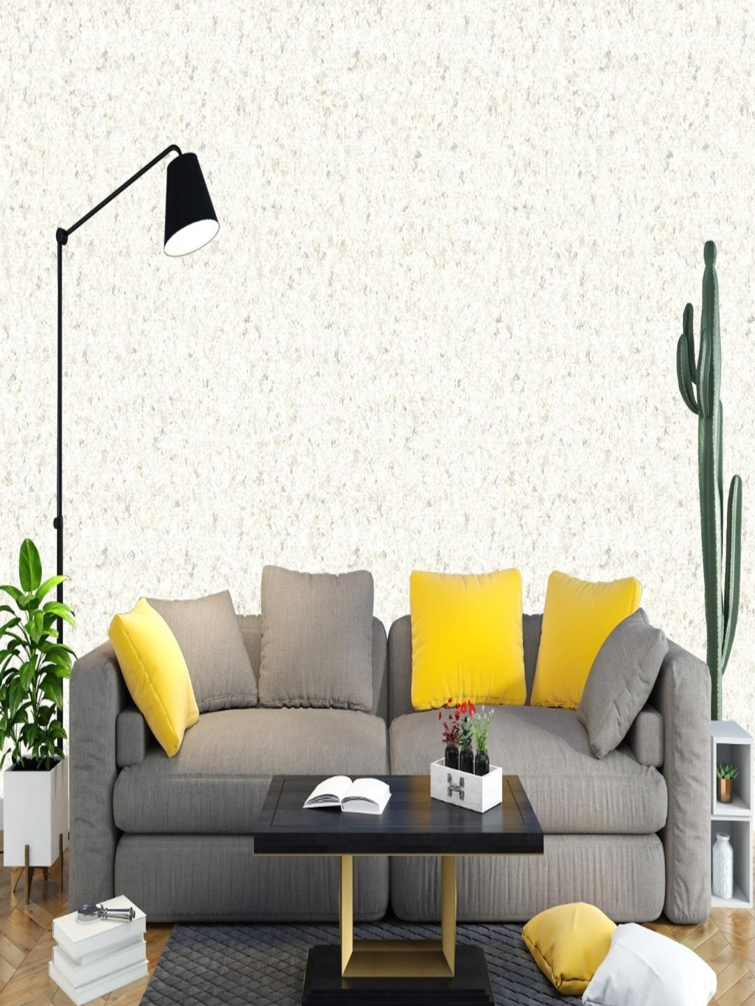 INSTANT WALLPAPER Bright Cream Neutral Design Flecked Wallpaper