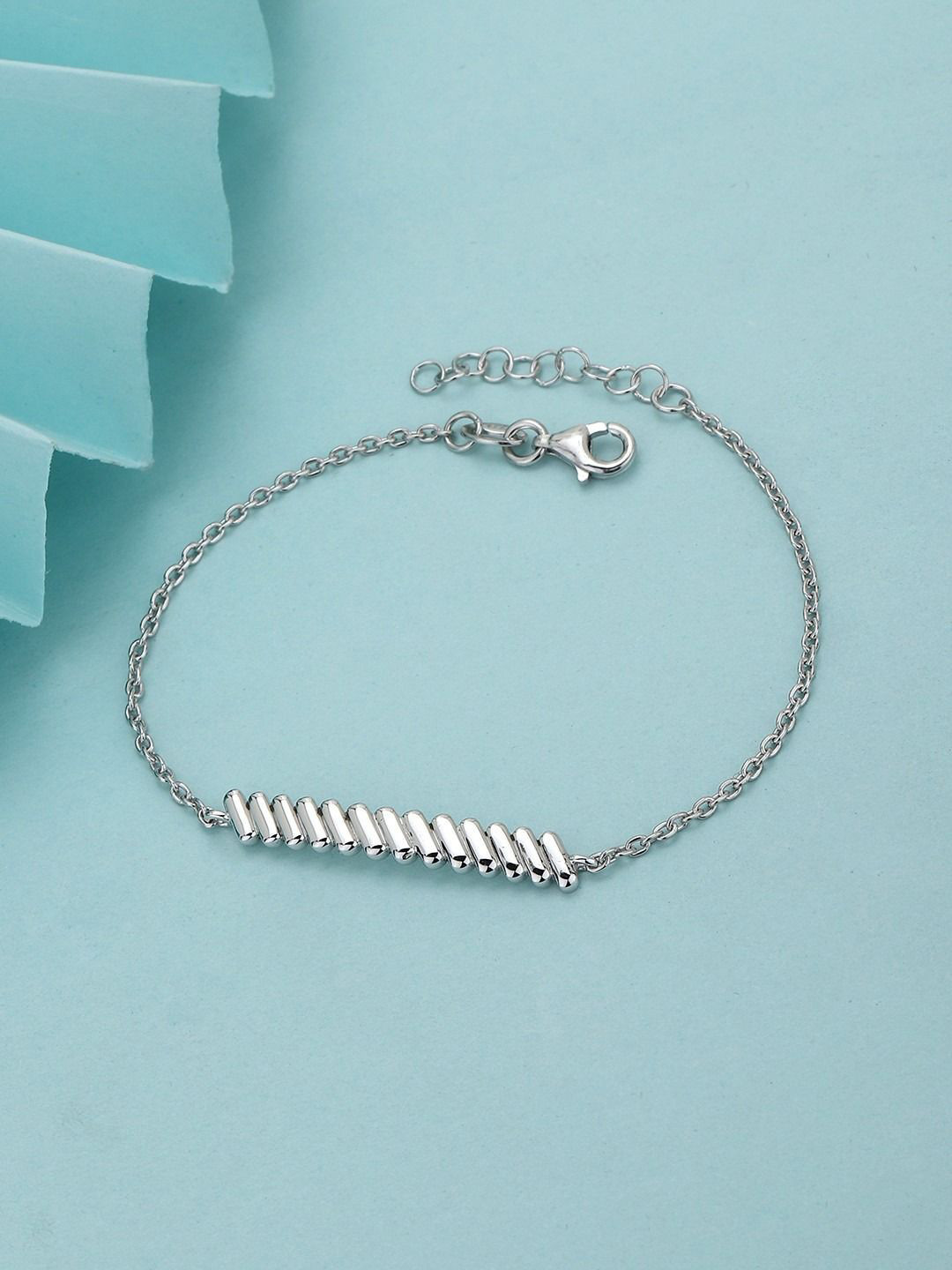 VANBELLE 925 Sterling Silver Rhodium Plated Fancy Bracelet