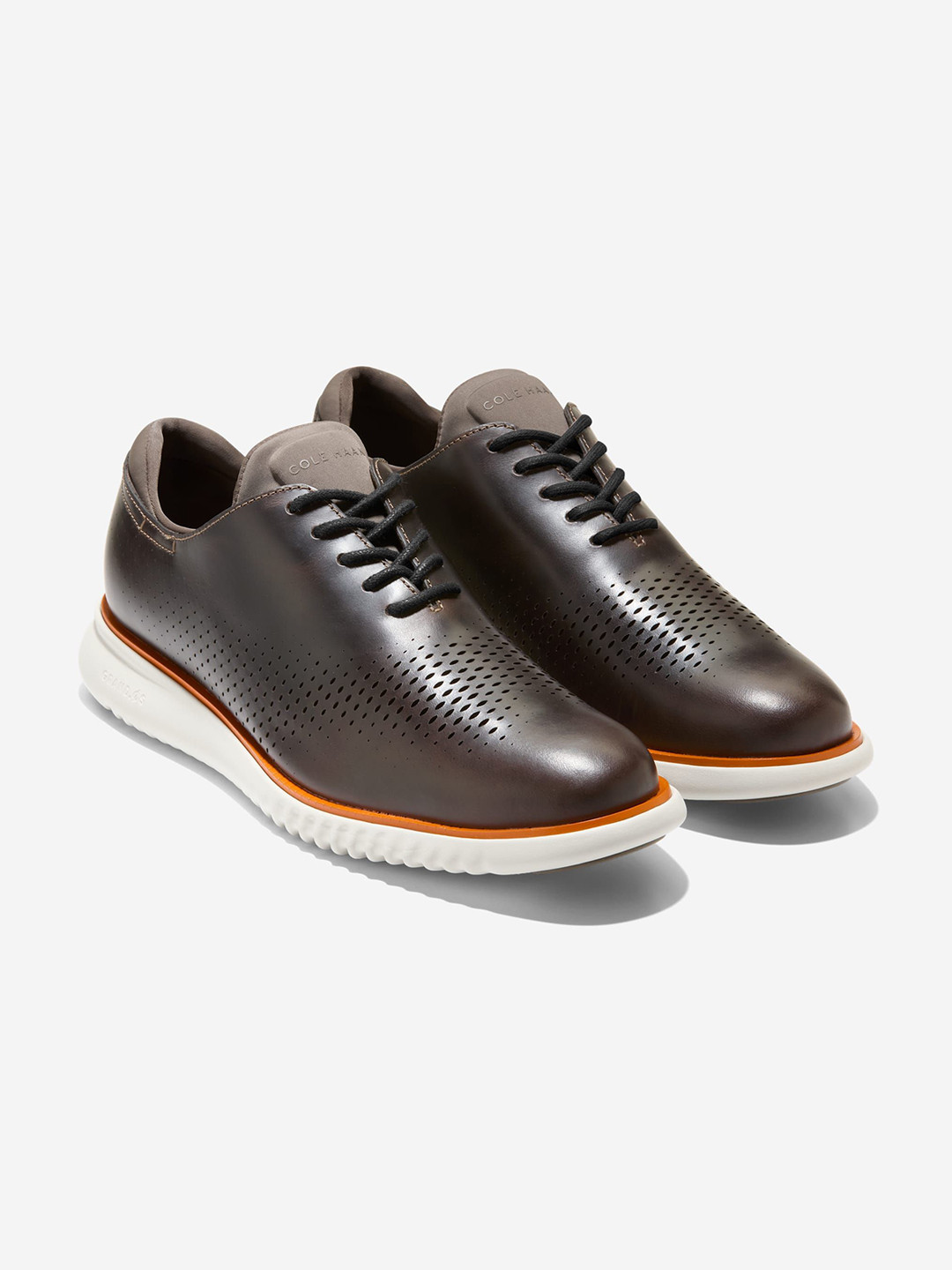 Cole Haan Men 2.ZEROGRAND LASER WINGTIP Medium Brown Oxford Shoes