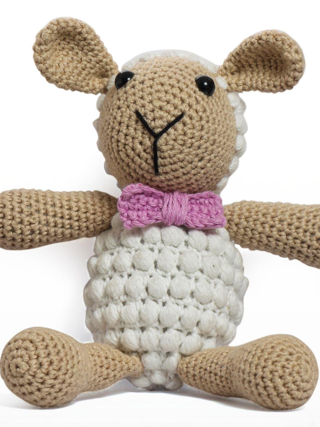 My Yarnery Kids Brown Crochet Cotton Handcrafted Sheep Soft Toys