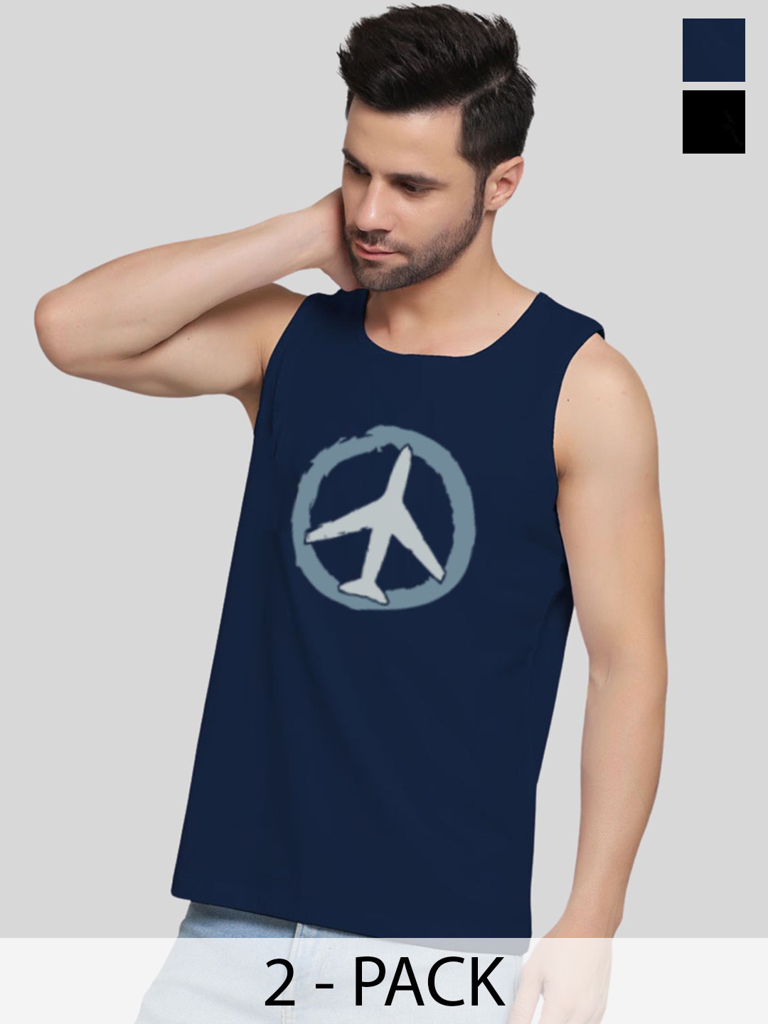 UpClothing Pack Of 2 Printed Gym Vests  UpClothing Men Printed Vests 2
