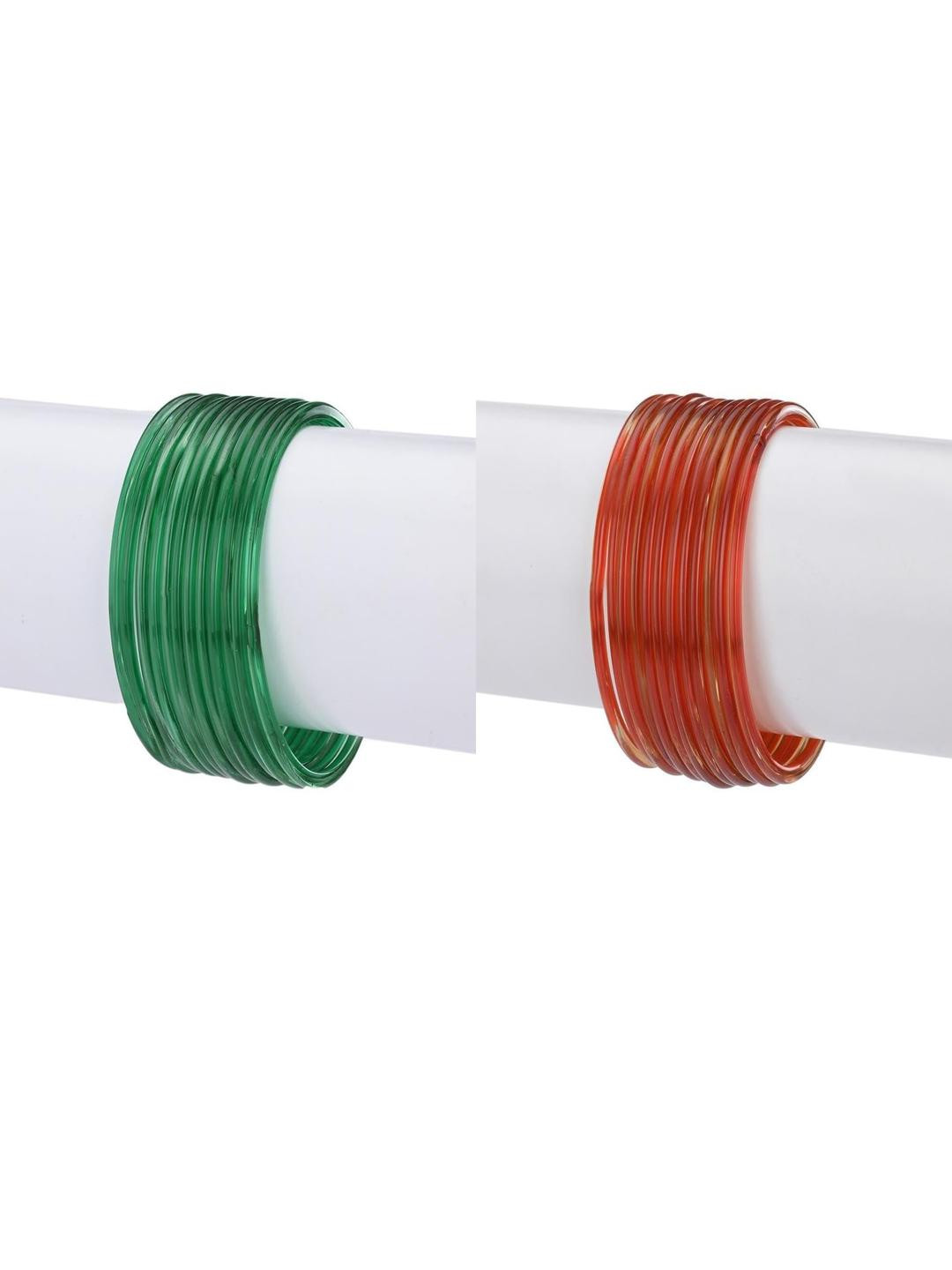 SOMIL Set of 2 Red & Green Glass Bangles