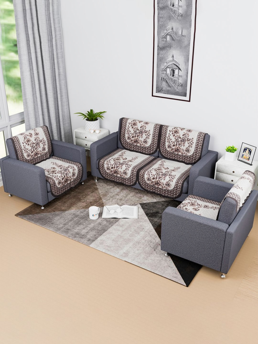 Aura Unisex Cream Sofa Covers