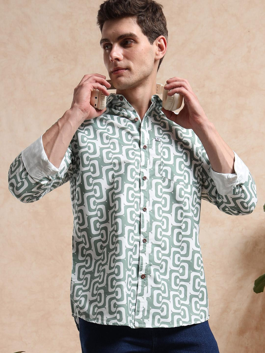 ALLWIN PAUL Men Grey Shirts