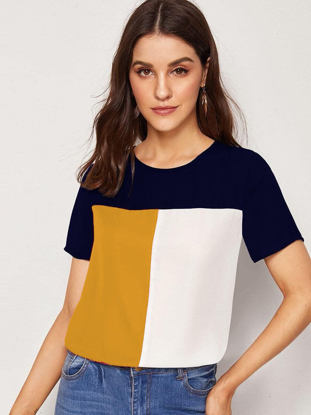 BASE 41 Women Colourblocked T-shirt