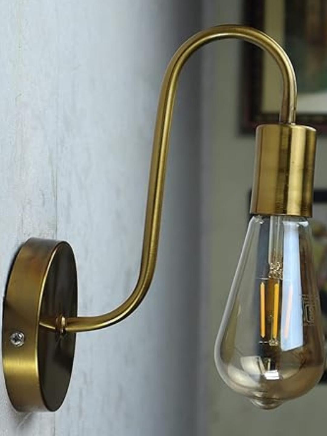HomesElite Gold-Toned Edison Brushed Brass Wall Lamp
