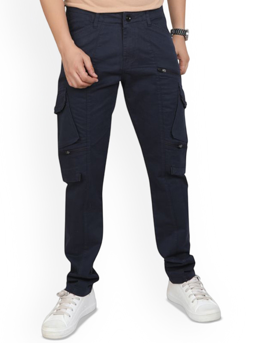 MAD-O-WHAT Men Regular Fit Mid-Rise Cargo Jeans