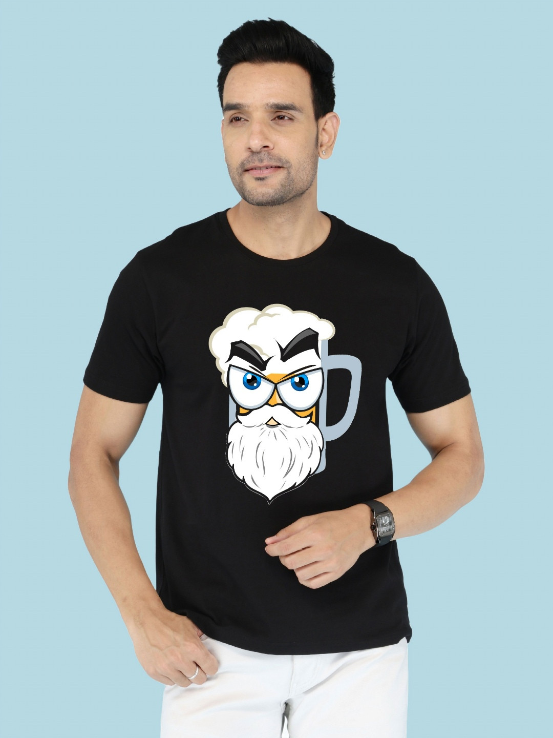 NOBLE HUSTLE Men Regular Fit Graphic Printed Cotton T-shirt