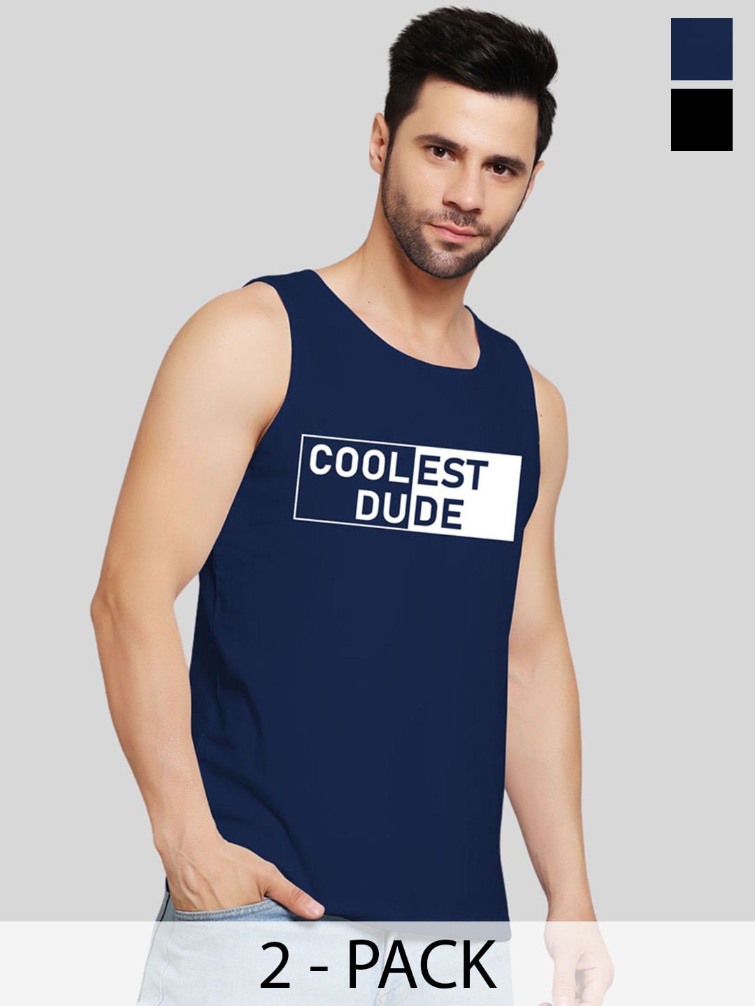 UpClothing  Pack of 2 Sleeveless Gym  Vests UpClothing 2 Soft Cotton Vests
