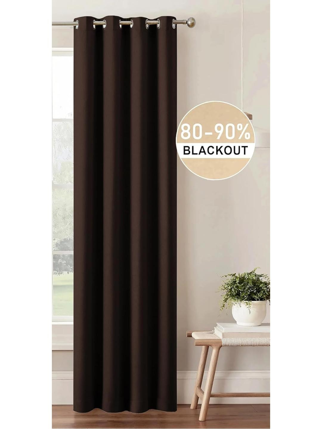 Lunar Days 1 Piece Black Out 7ft Door Curtain