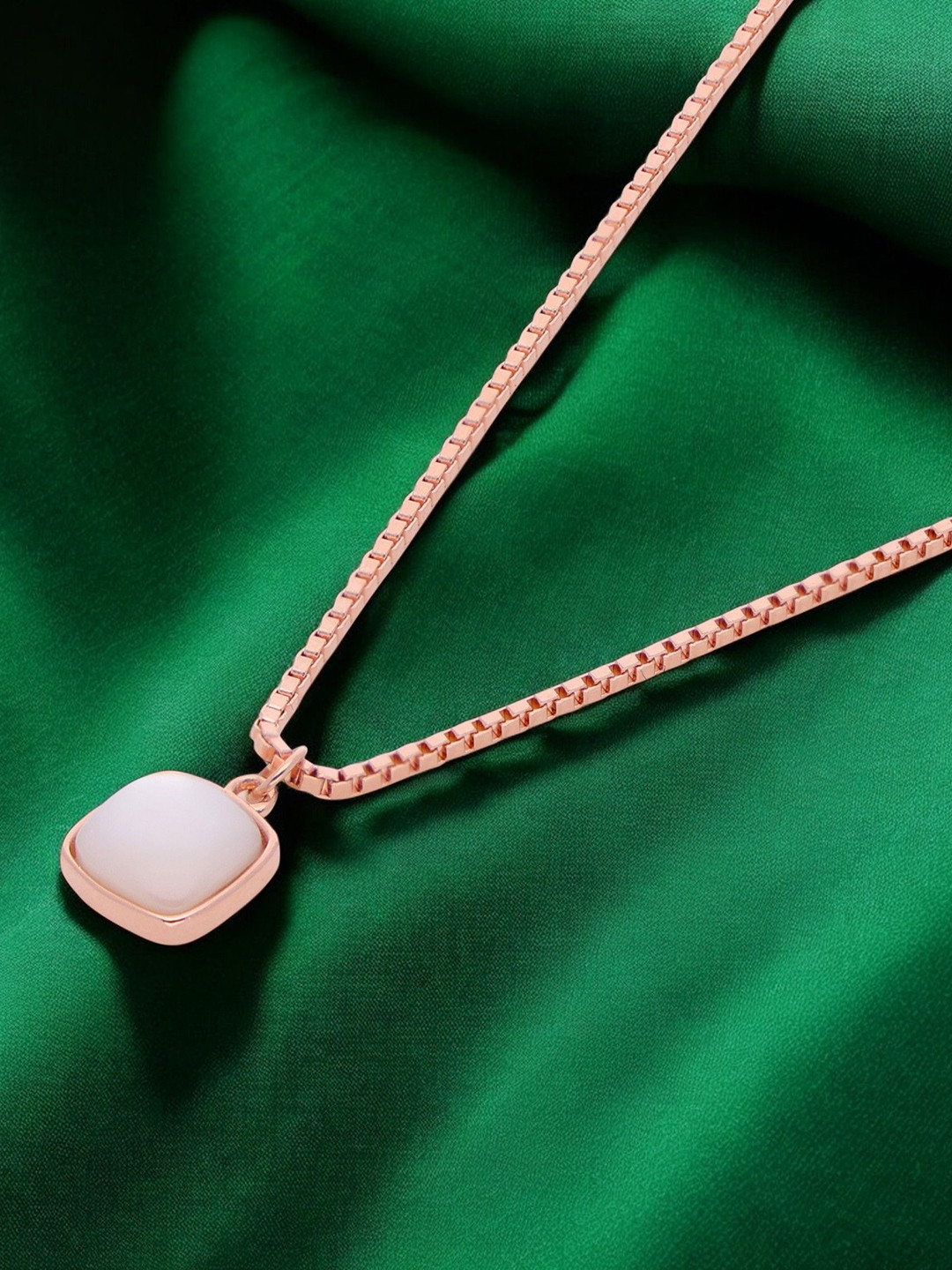 Crash.Club By CKC Rose Gold-Plated Cubic Zirconia Studded Pendant With Chain
