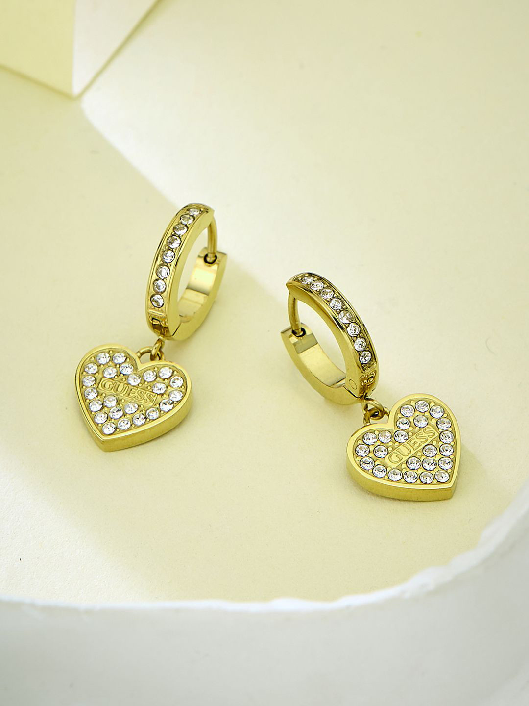 Women Huggie Me Gold-Plated Stainless Steel Earrings