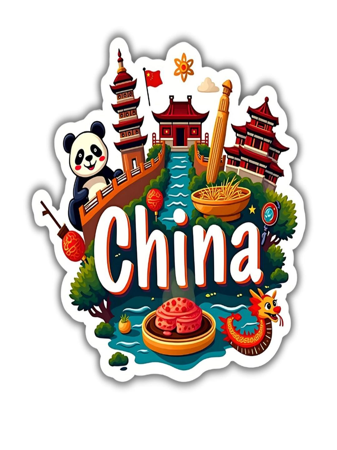 China Country Theme Souvenir Wooden Refrigerator Stylish Fridge Magnet