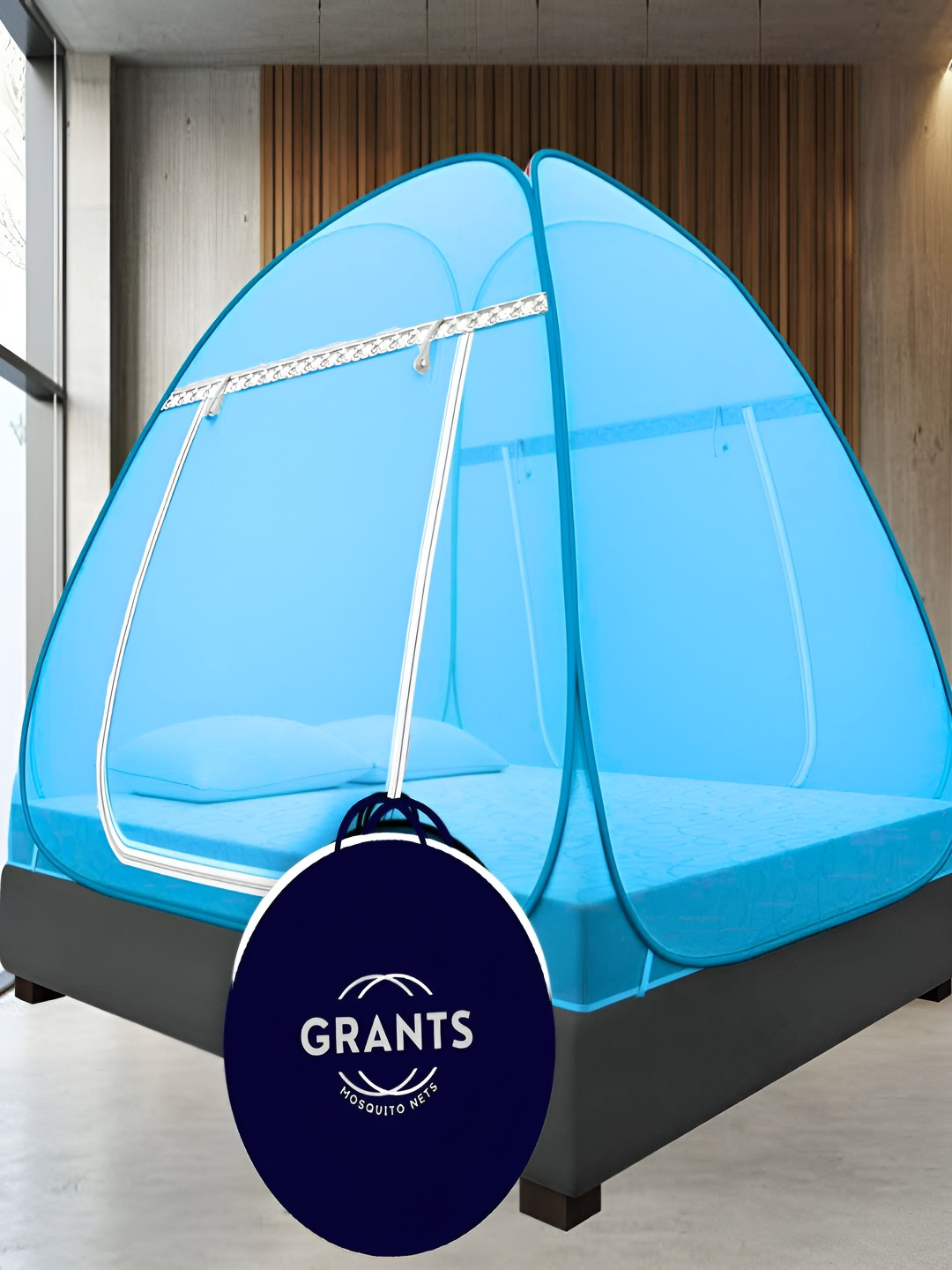 Grants Blue & White Queen Size Tent Mosquito Net