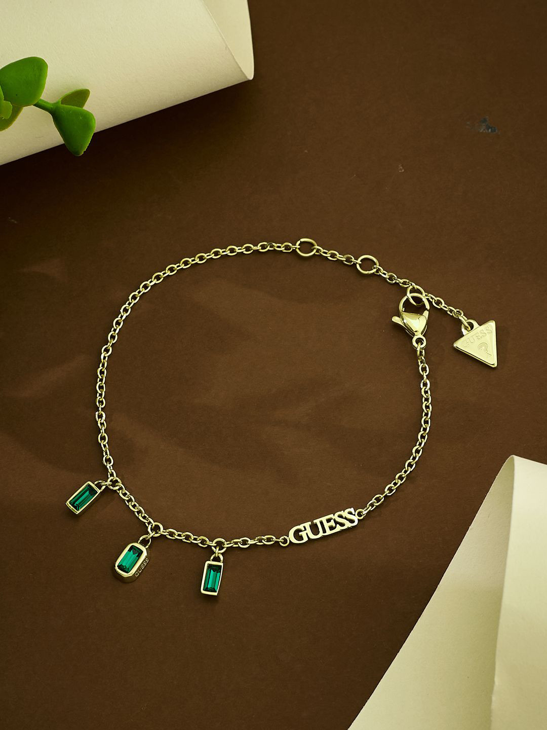 Guess Women Hashtag Gold-Plated Stainless Steel Bracelet