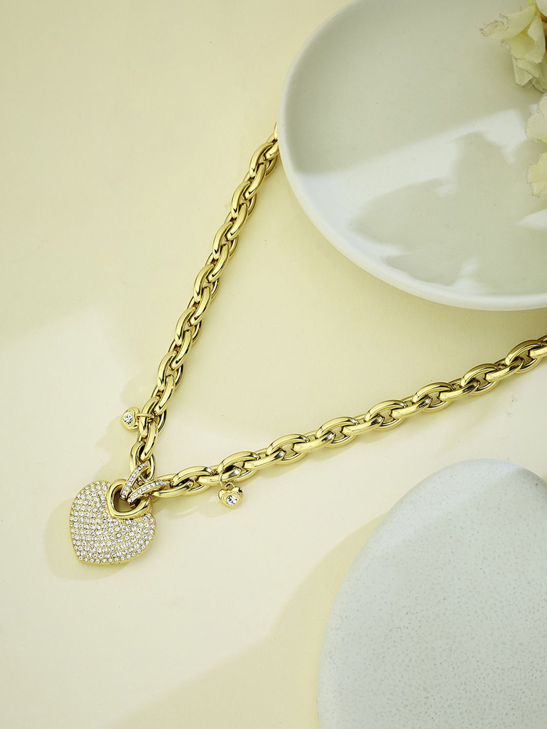 Women Crazy In Love Gold-Plated Stainless Steel Necklace