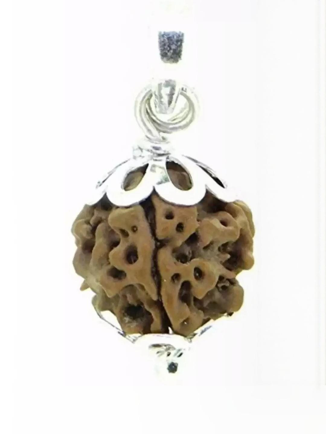 Divine souvenirs Unisex Brown Color Wood Alloy Circular Ethnic Pendant