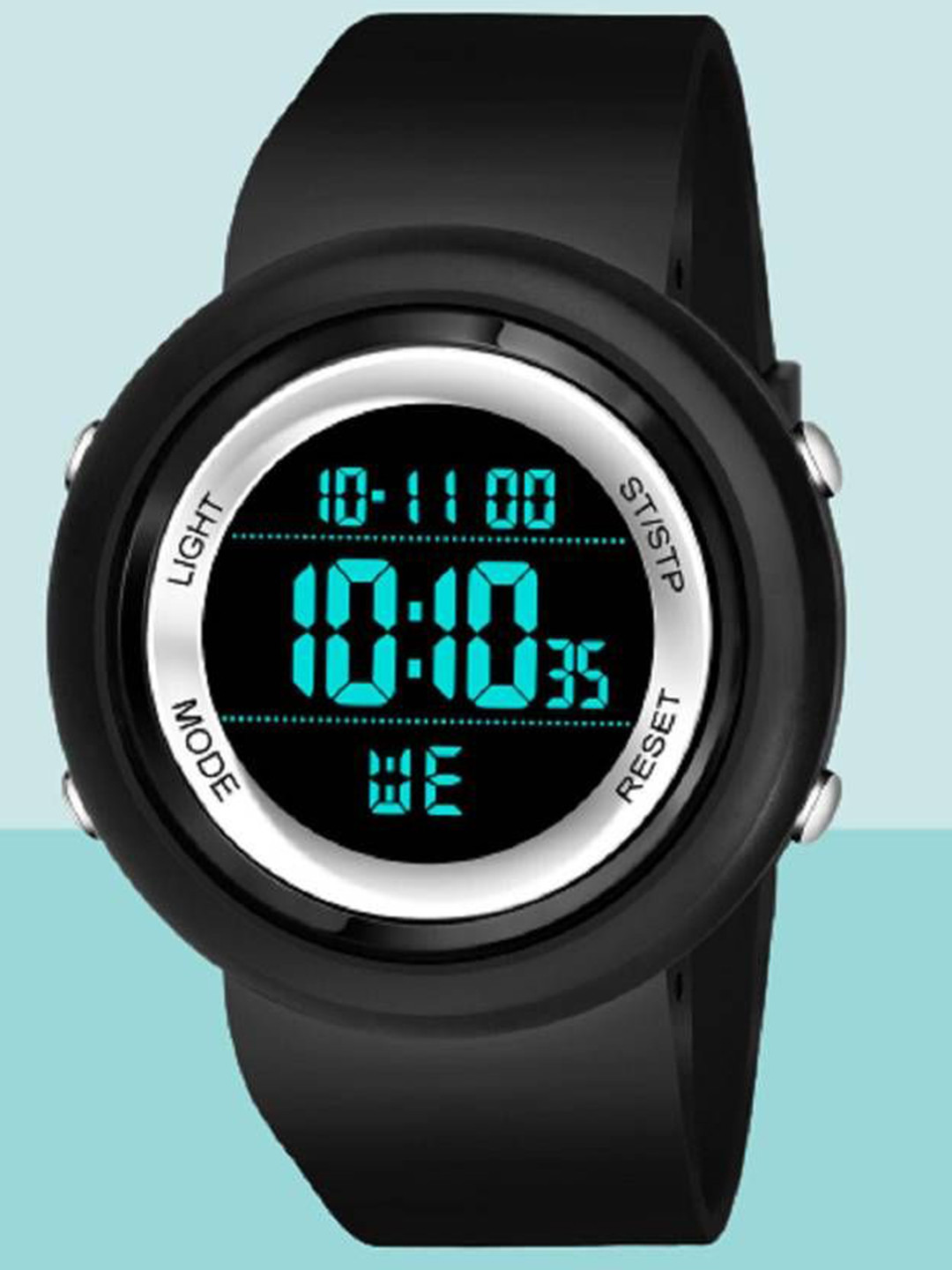 Hala Men Aluminium Printed Dial & Wrap Around Straps Digital Watch ben silver