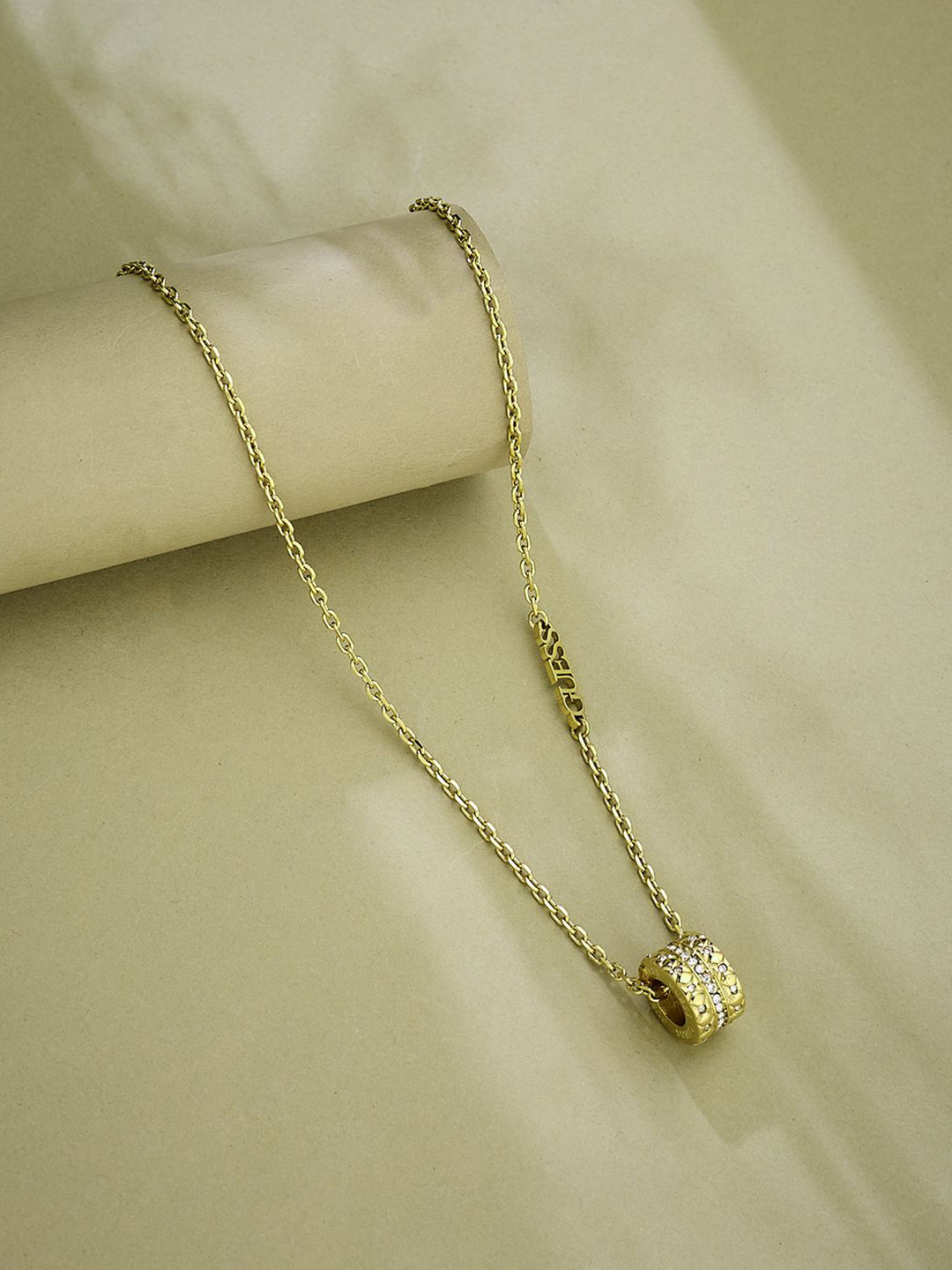 GUESS Women Stylish Gold-Plated Stainless Steel Necklace
