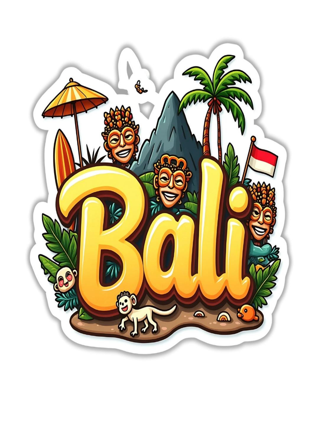 Bali Country Theme Souvenir Wooden Refrigerator Stylish Fridge Magnet