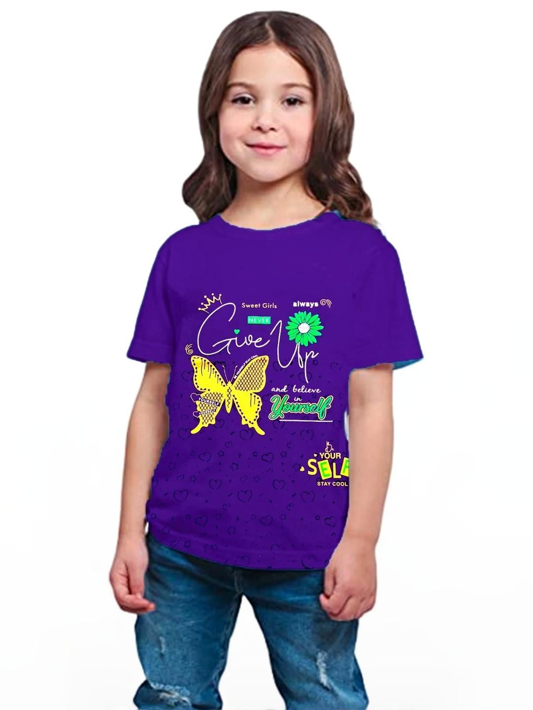 Little funky Girls Violet Tshirts