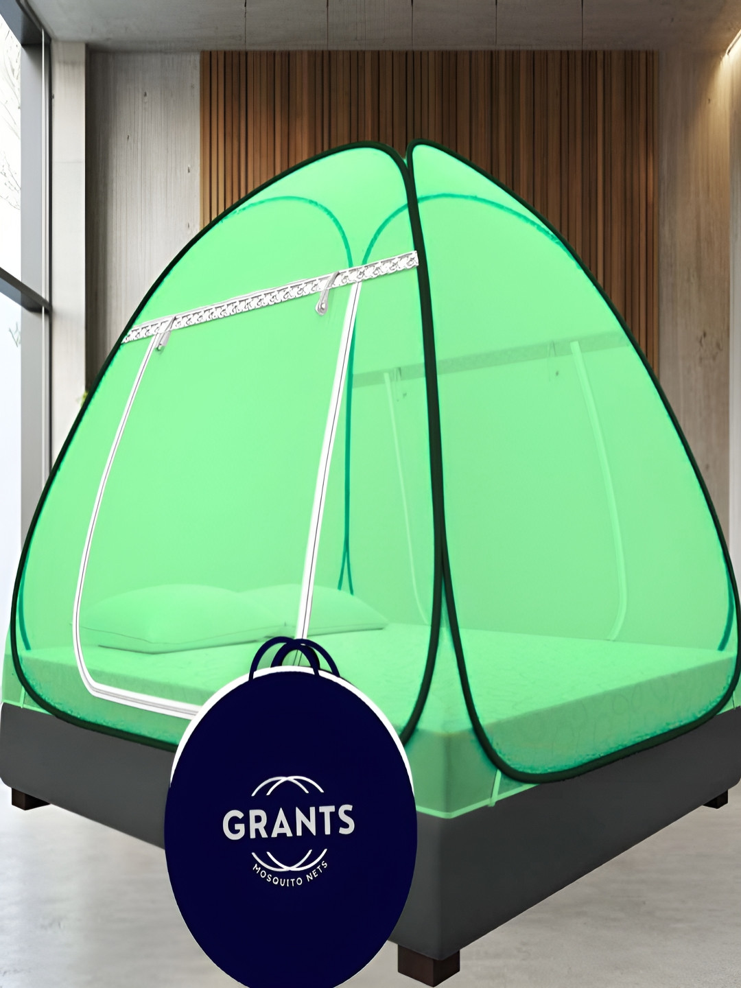 Grants Green & White Queen Size Tent Mosquito Net