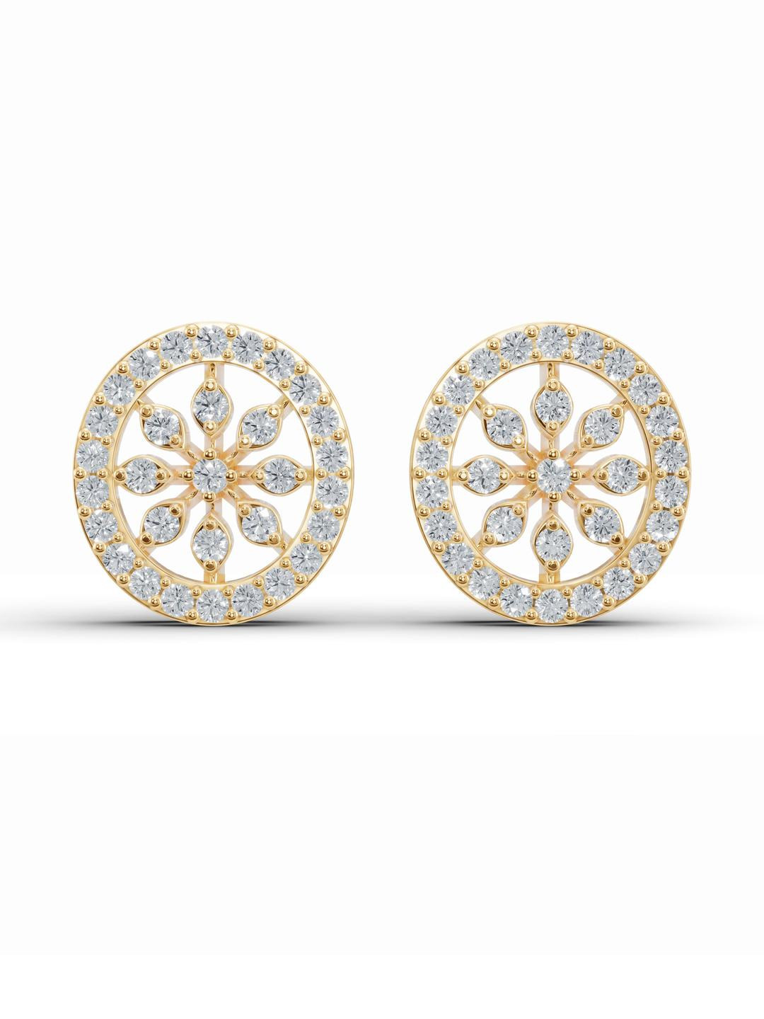 Wondr Diamonds 14KT Flower Bloom Halo Stud Earrings