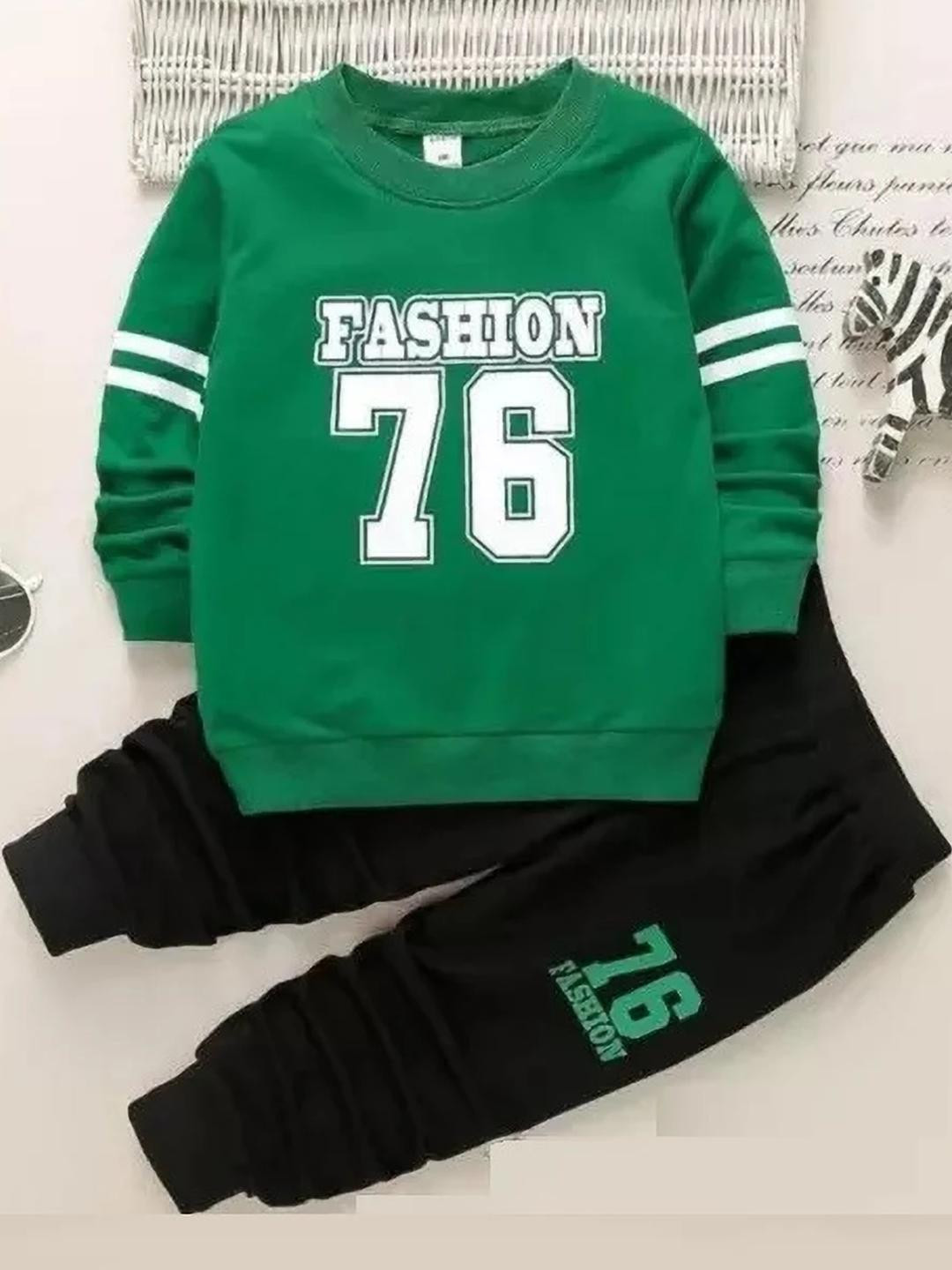 MUSNAH GARMENTS Green Cotton Blend Clothing Set