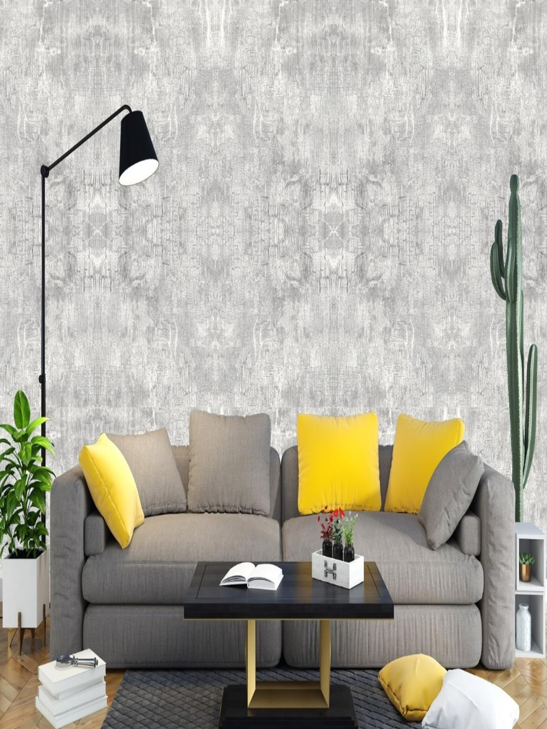 INSTANT WALLPAPER Grey Printed Concrete Effect Wallpaper