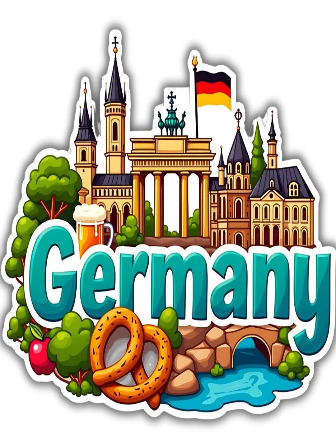 Germany Country Theme Souvenir Wooden Refrigerator Stylish Fridge Magnet