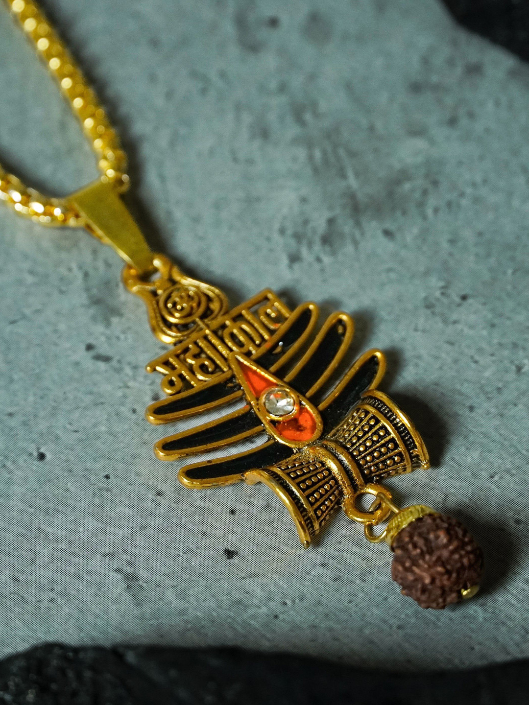 Japam Damru Rudraksha Mahakal Pendant with Chain