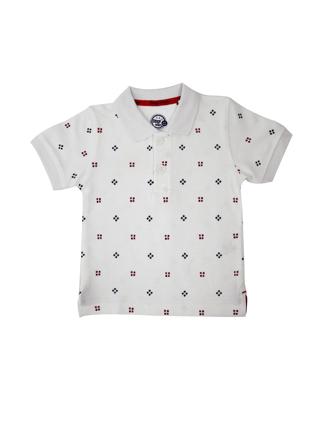 DIEGO FELIPE Boys White Tshirts