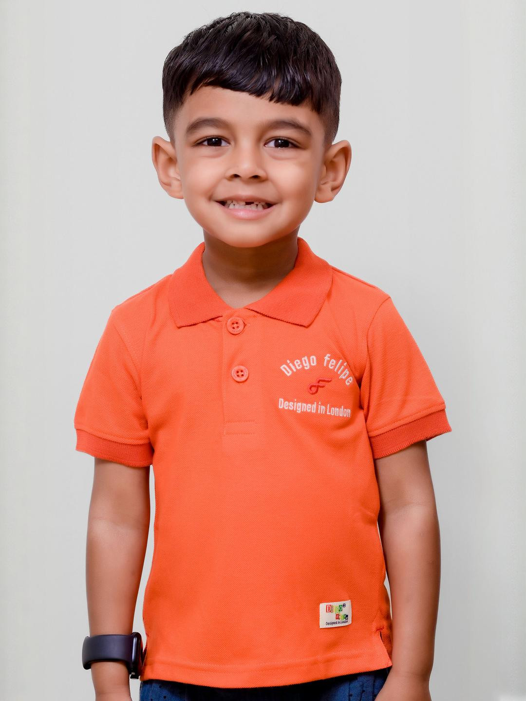 DIEGO FELIPE Boys Orange Tshirts