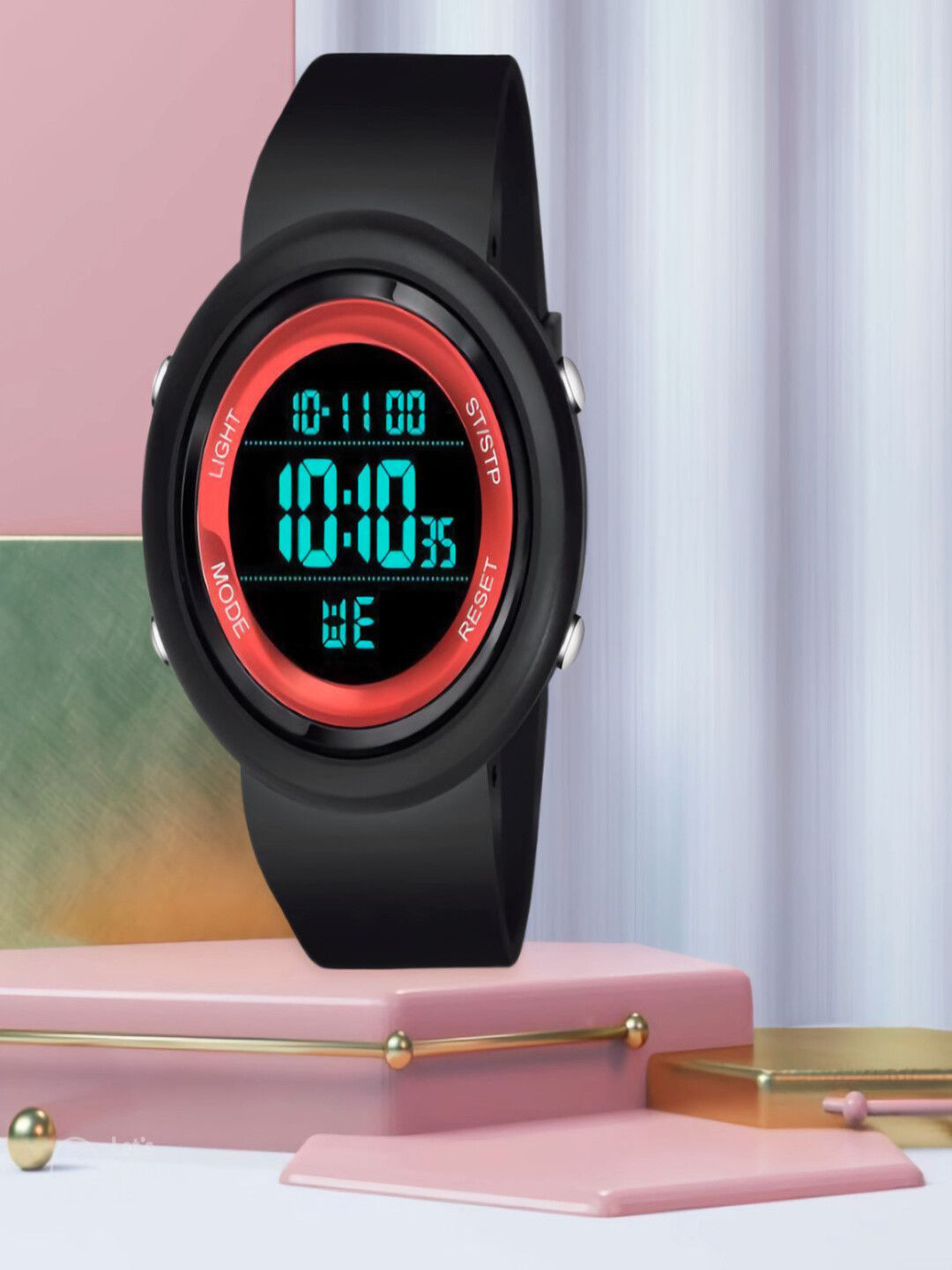 Hala Men Aluminium Dial & Silicon Straps Digital Watch LED-BEN-RED-SQUARE