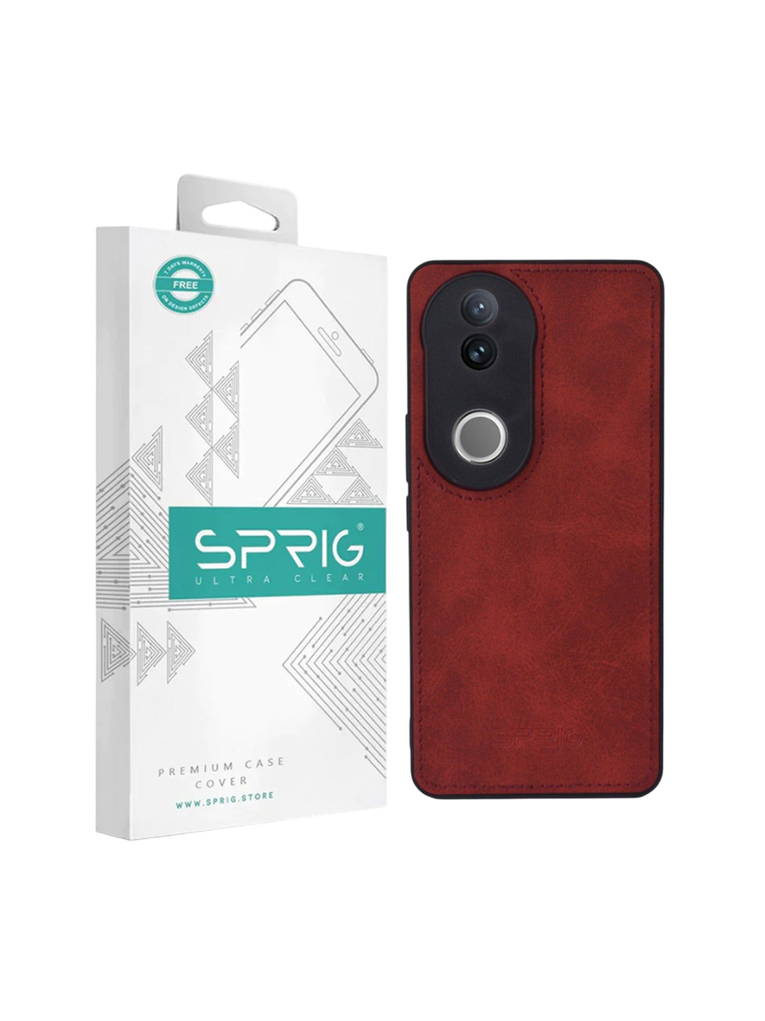 SPRIG Vivo V50e Leather Matte Back Cover